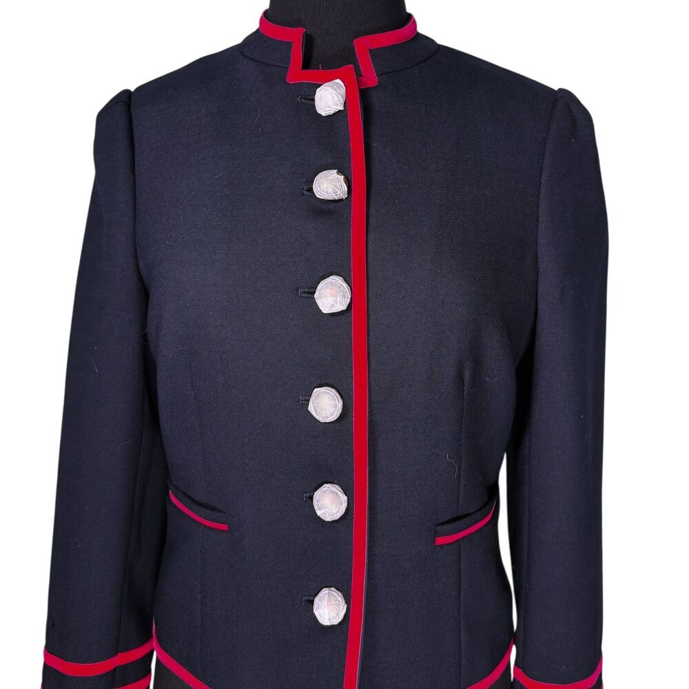 Boden Cambridge Military Jacket Size 6 Navy Velvet Trim Gold Buttons NWT Blazer - Picture 5 of 8